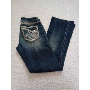 Wrangler Rock 47 Womens Rhinestones Ultra Low Waist Jeans! Size 3/4 X36